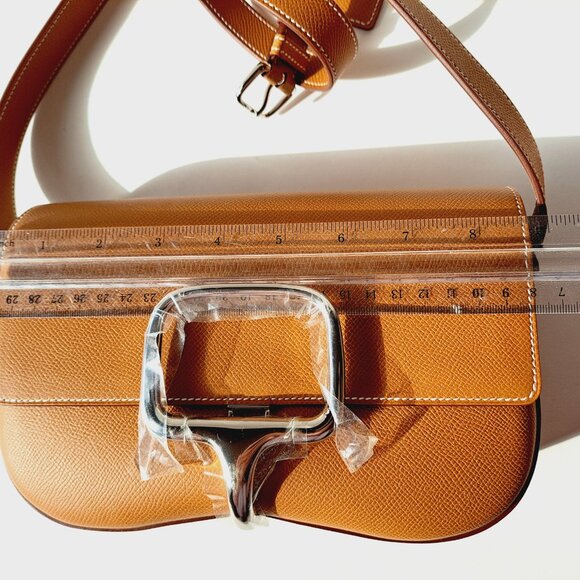 NEW Hermès Gold Della Cavalleria Elan Epsom Calfskin Bag Silver Hardware, 2024 - Picture 8 of 16